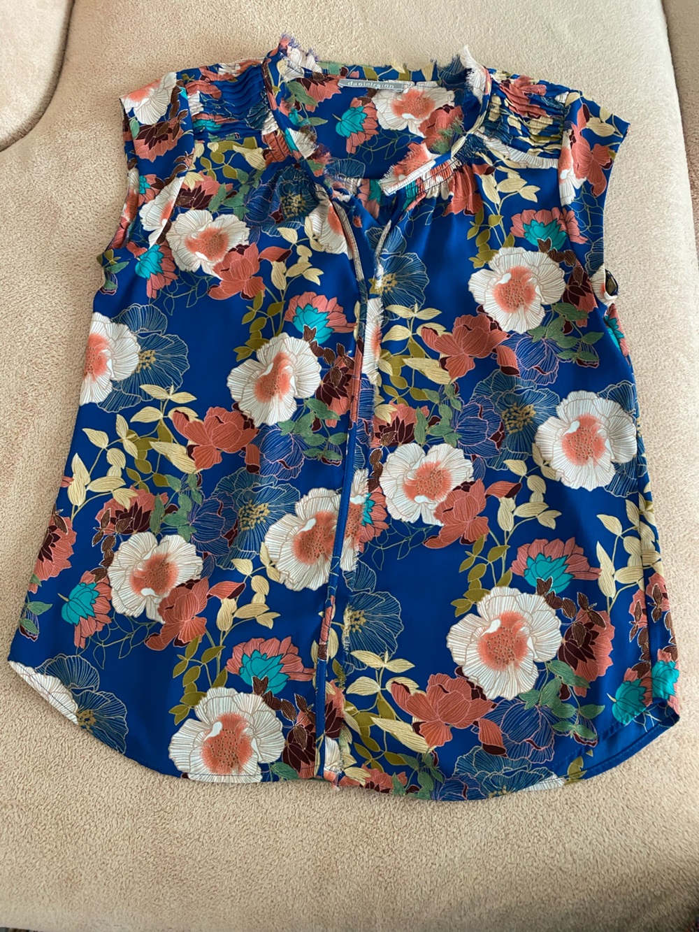 Daniel Rainn Blue Floral Blouse